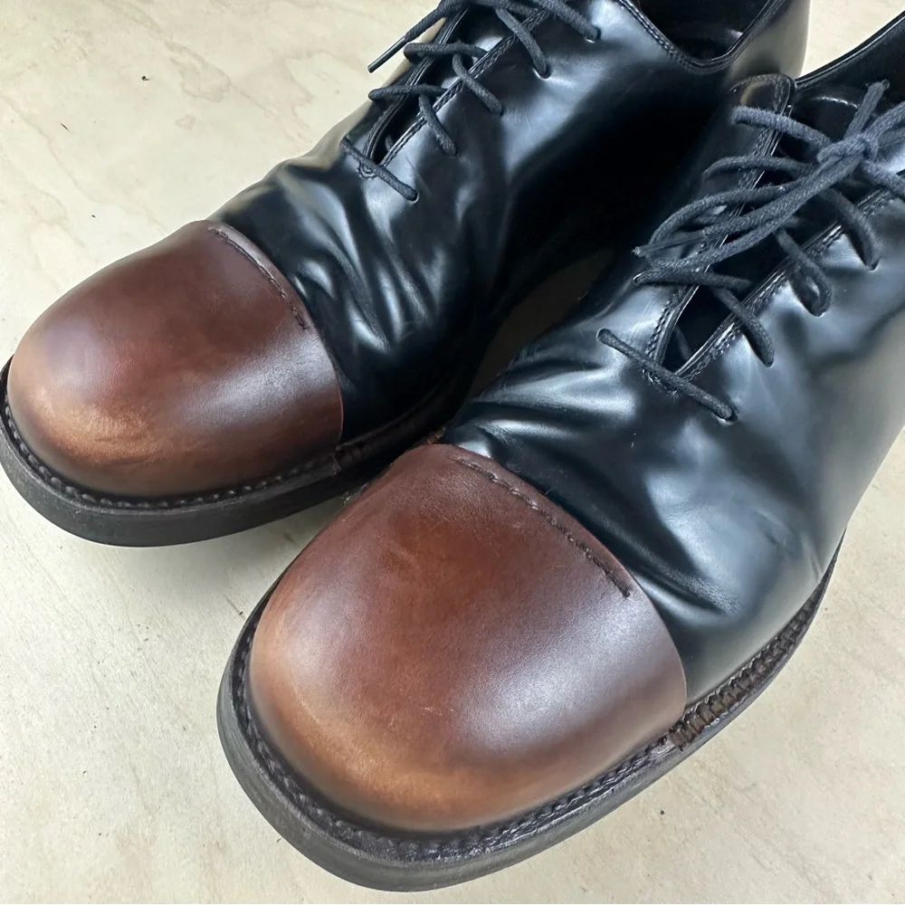 Prada black lace up shoe